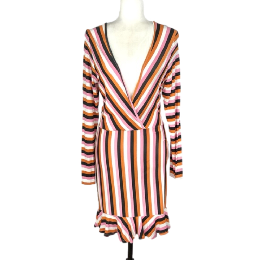 Boohoo striped bodycon dress, NWT
